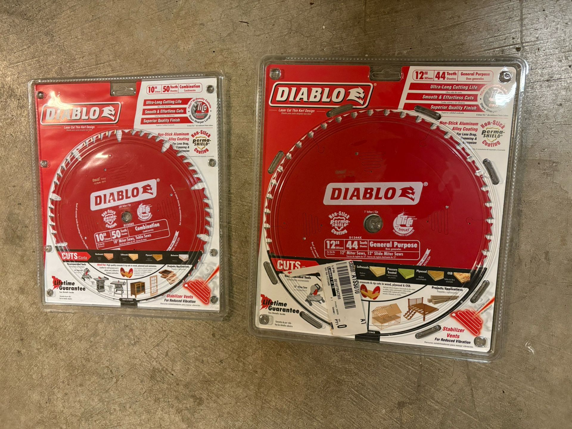 Diablo Miter Saw Blades 10 Inch and 12 Inch