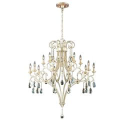 WORLD IMPORTS CARUSO COLLECTION 15-LIGHT SILVER CHANDELIER