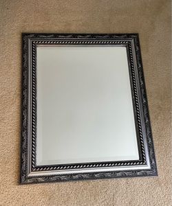 Silver framed mirror 24” x 20”