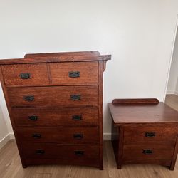 Wooden Dresser And Nightstand Set