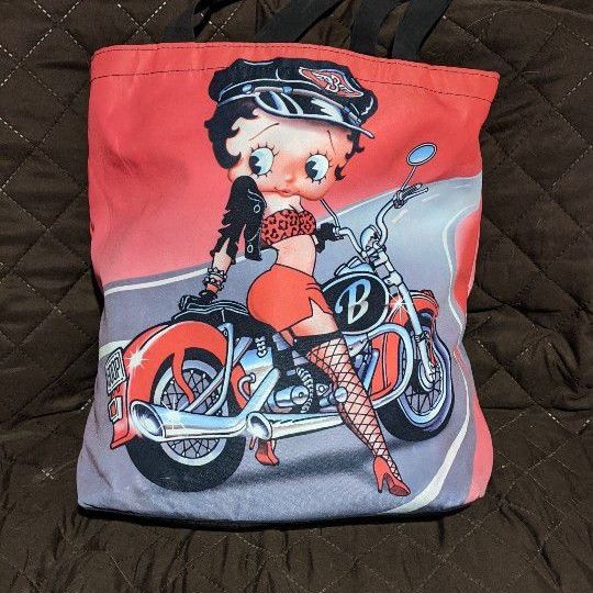 Betty Boop Biker Betty Motorcycle Tote Bag Large VERY RARE
