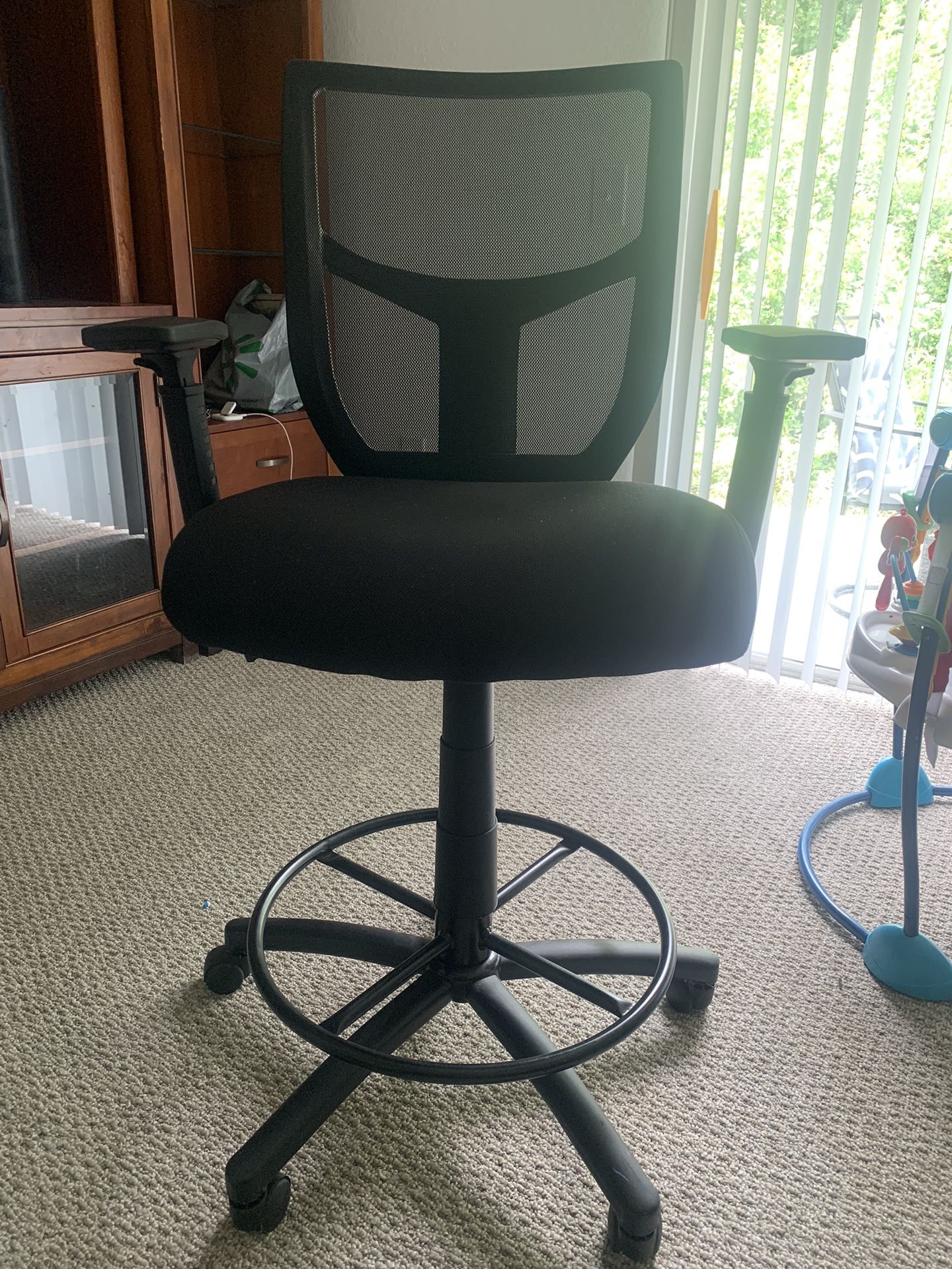 Black Mesh Work Stool FREE