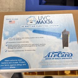 Brand new UVC MAX36 36-Watt Air Purifying System by Air-Care. Never used
