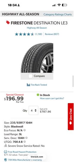 235/65R17 Firestone destination LE3