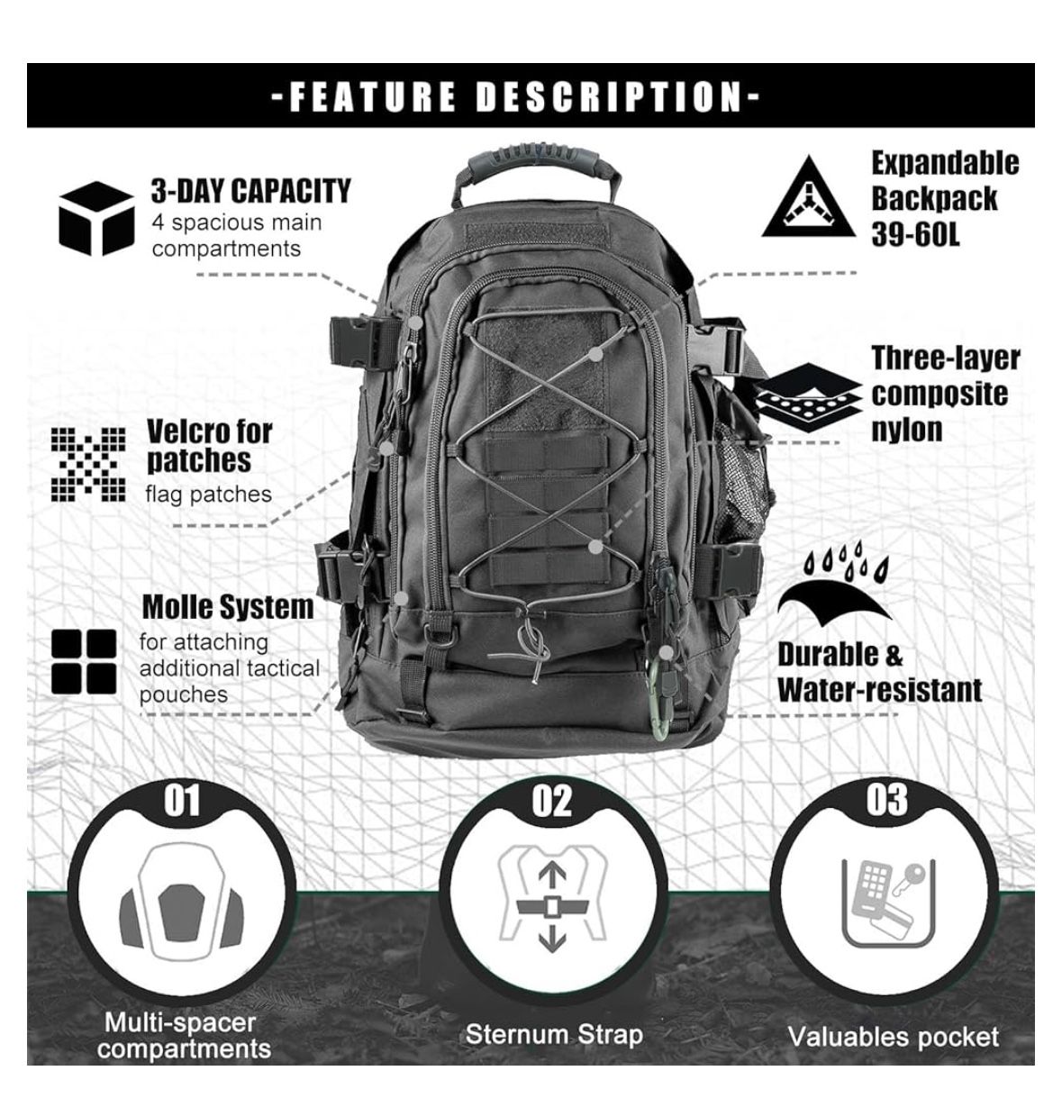 Military Style, Water Proof Backpack