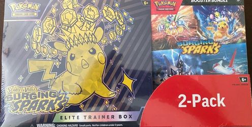 Sealed Pokémon Surging Sparks Costco 2-Pack (Elite Trainer Box + Booster Bundle)
