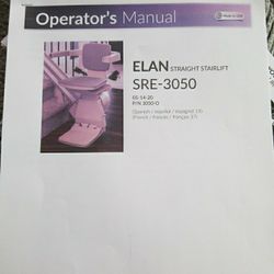 ELAN Straight Stairlift SRE-3050 Chair Lift Stair