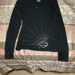 Ladies Harley Davidson Pullover Black & Bling