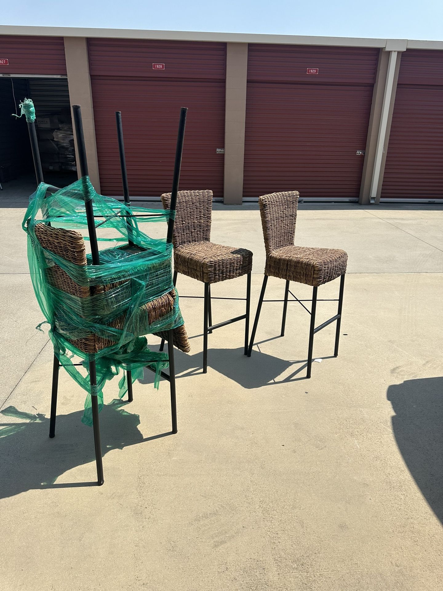 Wicker Bar Stools - Set Of 4
