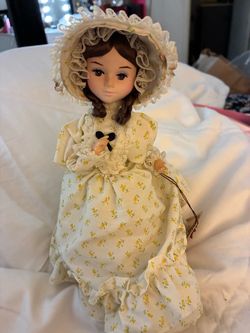 Vintage Collectible Doll in Floral Dress