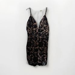 A.PEACH  Black Night Shimmer Mini Dress - Black - s