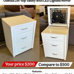 Odessa Lift-top Vanity with LED Lighted Mirror