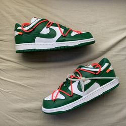 Nike Off White Line Green Orage Dunk Low New Size 8