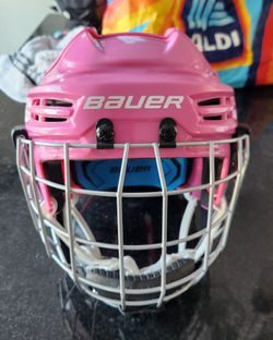 Kids Bauer youth pink hockey helmet