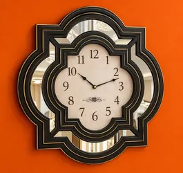 Decorative Wall Clock with Mirror Frame