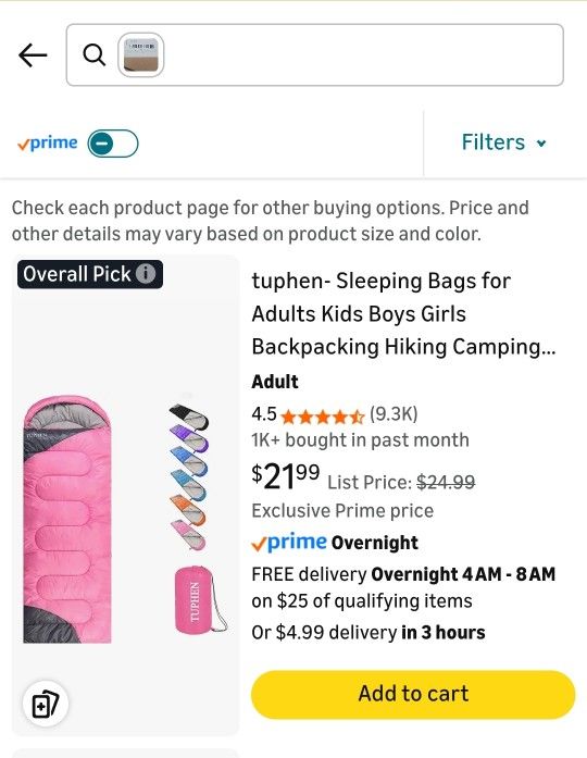 Tuphen Pink Sleeping Bag