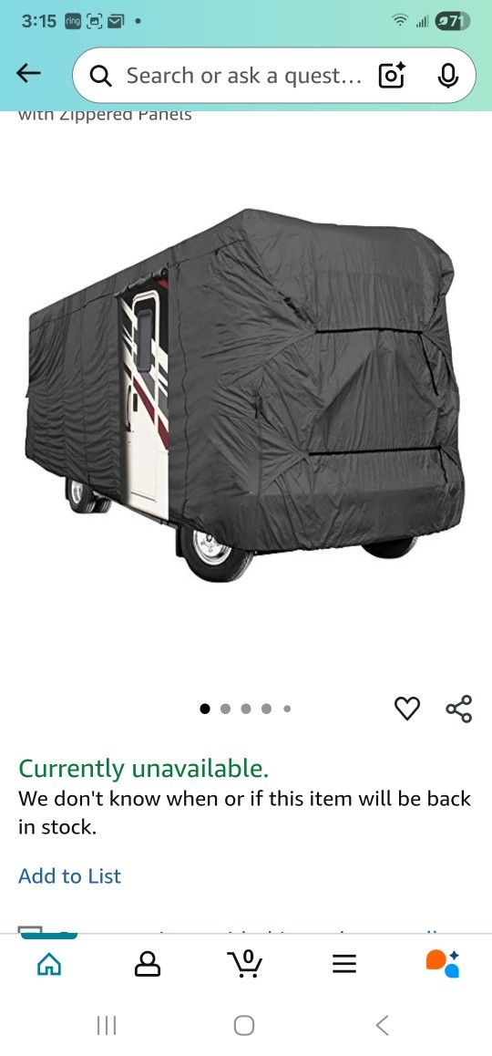 North East Harbor RV Cover TTH20 Brand New (Price Is Firm)