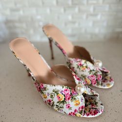 New Floral Heels Pumps 4 inch Stilettos