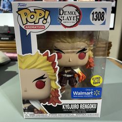 Funko Pop Animation Demon Slayer #1308 Kyojuro Rengoku Glow In The Dark Walmart Exclusive