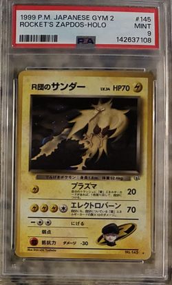 Pokemon - 1999 POKEMON JPN GYM 2 #145 ROCKET'S ZAPDOS-HOLO PSA 9 NO TRADES
