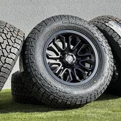NEW 18” Black Wheels Toyota Tundra Rims and 275/65R18 Tires 5x150 Sequoia Land Cruiser Lexus LX 5 Lug 4X4 Falken TPMS