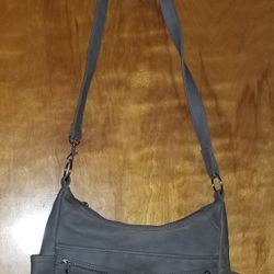 Used Women's Darkish Gray Faux Leather Spacious Shoulder Bag/Purse 