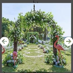 Giantex Metal Garden Arbor Wedding Arch, 9.5 Ft High x 4.1 Ft Wide, Pergola Arbor for Climbing Plant Roses Vines, Indoor Outdoor Garden Patio Bridal P