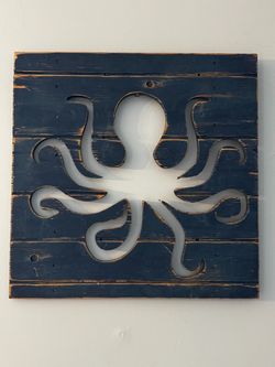 🐙 Rustic Wooden Octopus Wall Decor