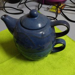 Blue Ceramic Tea For One Set