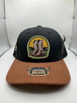 Cuerno Bravo Trucker Hat Cowboy Boots Patch
