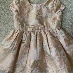 **Like New**Children’s Place Girls Foil Pink & Gold Dress (18-24 Months)
