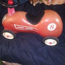Vintage Model #8 Metal Radio Flyer Little Red Roadster Toy Ride On Car No Rust At All In Mint Condition 