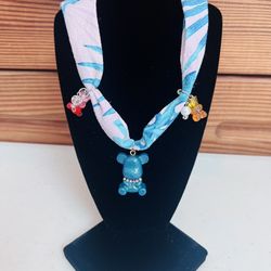 Tropical Teddy Bear Adjustable Tie-On Necklace Gummy Bears Pendant. Bling Teddy Bear Statement Necklace For Women. Beach Summer Jewelry 