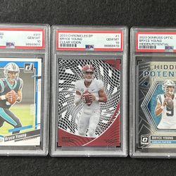 Bryce Young Lot (3) PSA 10 Donruss RR Clear Vision RC Optic Hidden Potential RC