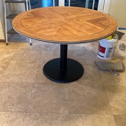 Breakfast Table Solid Wood With Metal Base (Must Go)