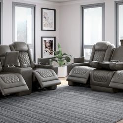 Hyllmont Gray Power Reclining Living Room Set /couches /Sofa and Loveseat 