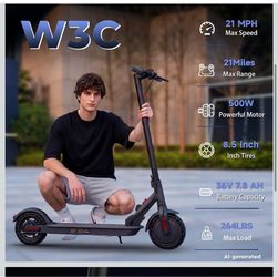 Electric Scooters - Electric Scooter Adults with APP 500W Motor, 21 MPH, 21 Miles, Double Braking , APP Control, Birthday, Christmas & Back to School