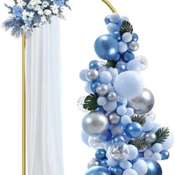 7.2ft Arch Backdrop Stand, Metal Balloon Arch Stand, Stable Wedding Arch Frame with Square Base, Ground Stakes, Backdrop Arches for Baby Shower Garlan
