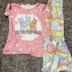 Girl’s peeps Easter boutique outfit. Size 7/8