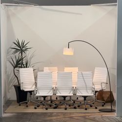 White & Chrome High-Back Executive Office Chairs 🌴