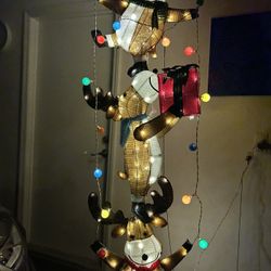 7 ft. Yuletide Lane Twinkling LED Stacked Reindeer Holiday Yard Decoration