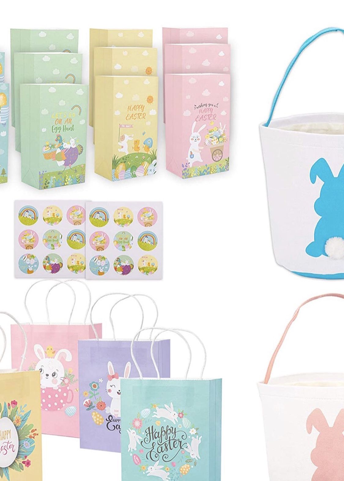 Easter Bags Easter Paper Bags Easter Bunny Basket Egg Bags for Kids
