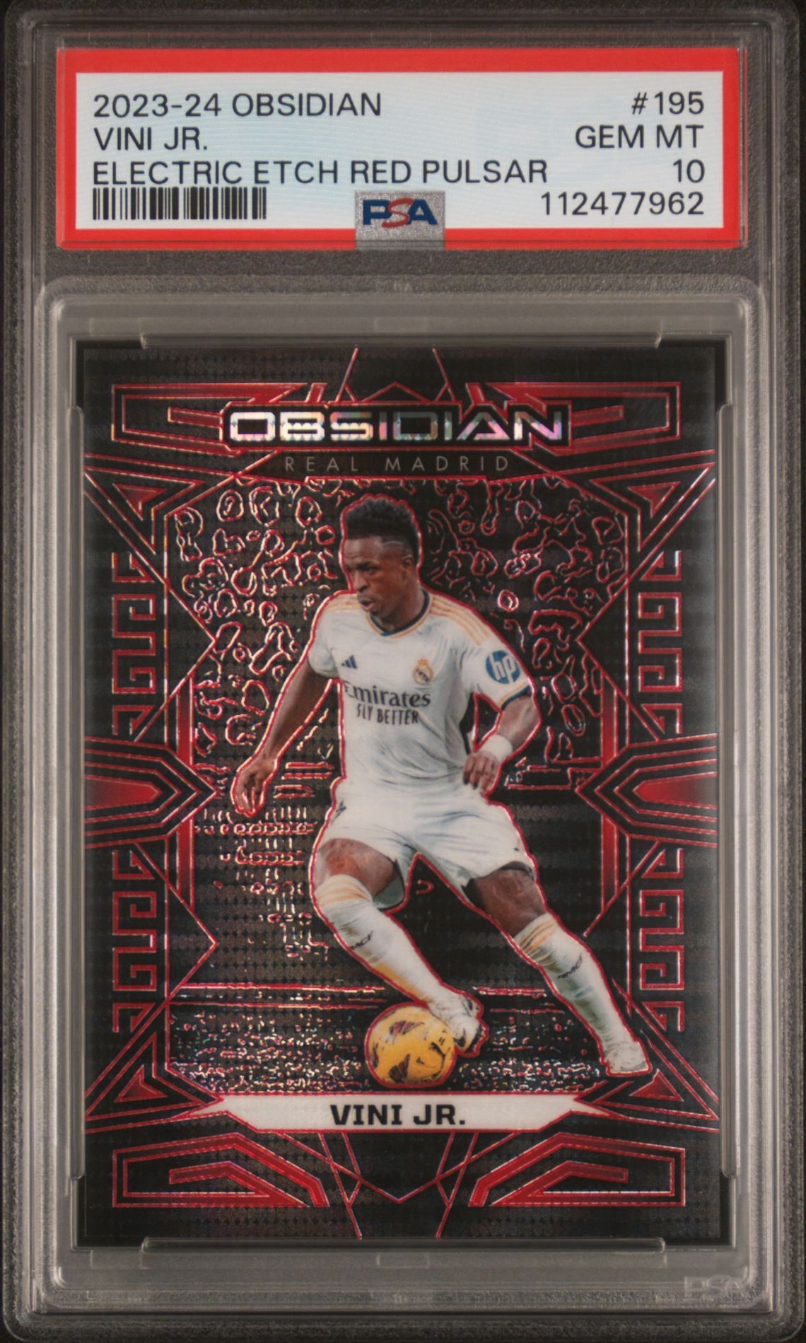 2023 Obsidian Vini Jr Electric Etch Red Pulsar #195 PSA 10 Real Madrid