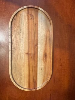 2 Oval Wood Serving Board 14 x 7 1/2 inch deep lip