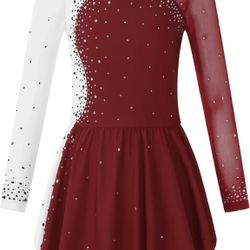Figure Skating Dress Ballet Dance Skirted Leotards Gymnastics Outfits