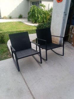 Patio rocking chairs display model used as a display patio chair set patio furniture ☑️🆕