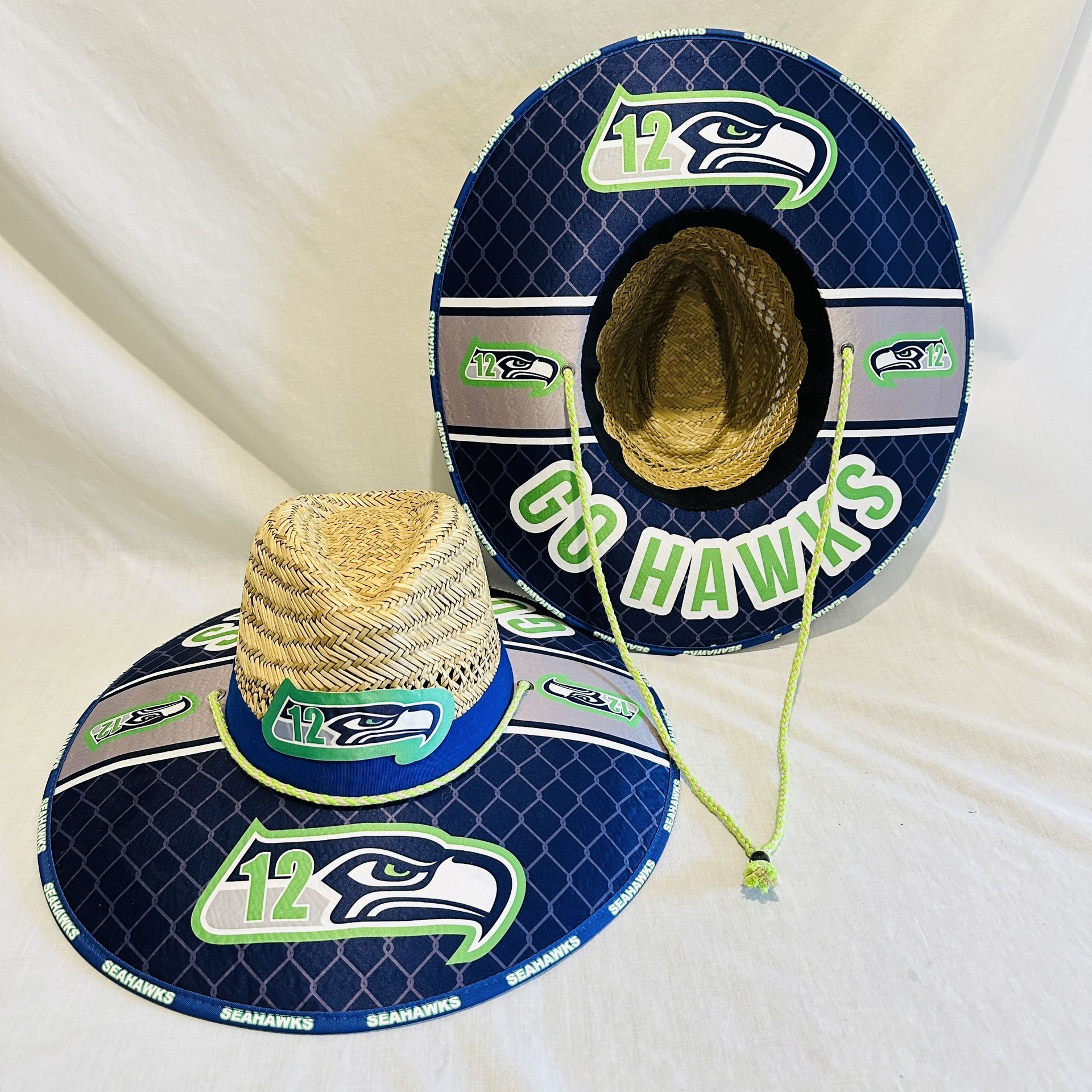Seattle Seahawks Straw Hat just in time for the summer heat great Gift π order now (I also have other Teams)