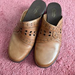 Clarks Bendables Leather Mules Women's Size 8