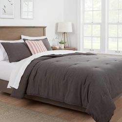Dark Gray, Threshold, Space Dye, Linen Comforter Set