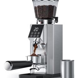 Cofibrews Burr Coffee Bean Grinder Use with 45 Precise Grinding Settings, Espresso Grinder with Height Adjustable Funnel Stand, LED Touch Panel, Anti-